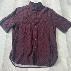 Men's Burgundy Patterned Shirt